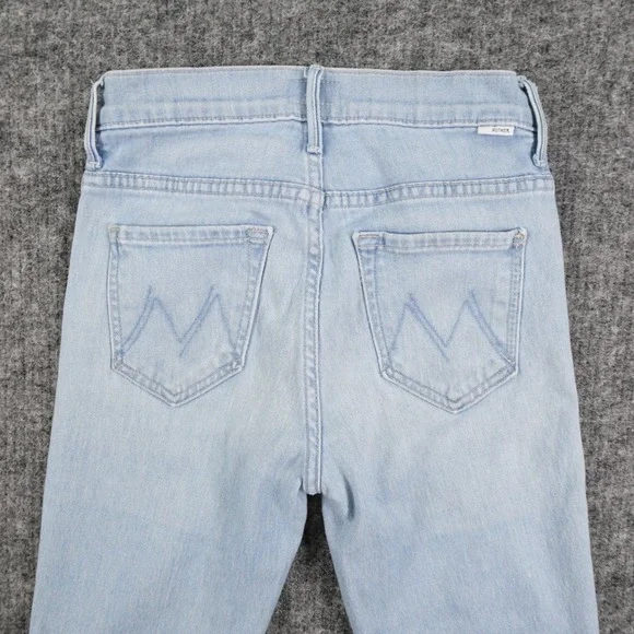 MOTHER The Insider Crop Step Fray Jeans Womens 25 Blue Denim Hold My Hand - Picture 6 of 16